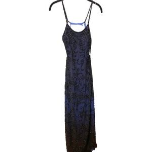 Y2K Vintage Black and Blue Beaded Dress